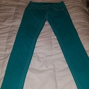 Miss Me Green Bling Skinny jeans